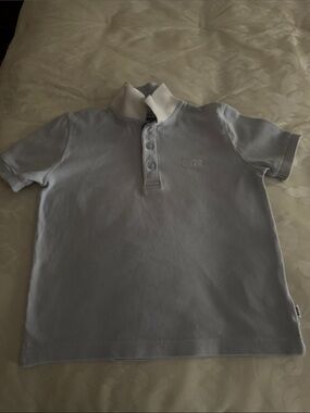 Hugo Boss Pale Blue Polo with White Contrast Collar
